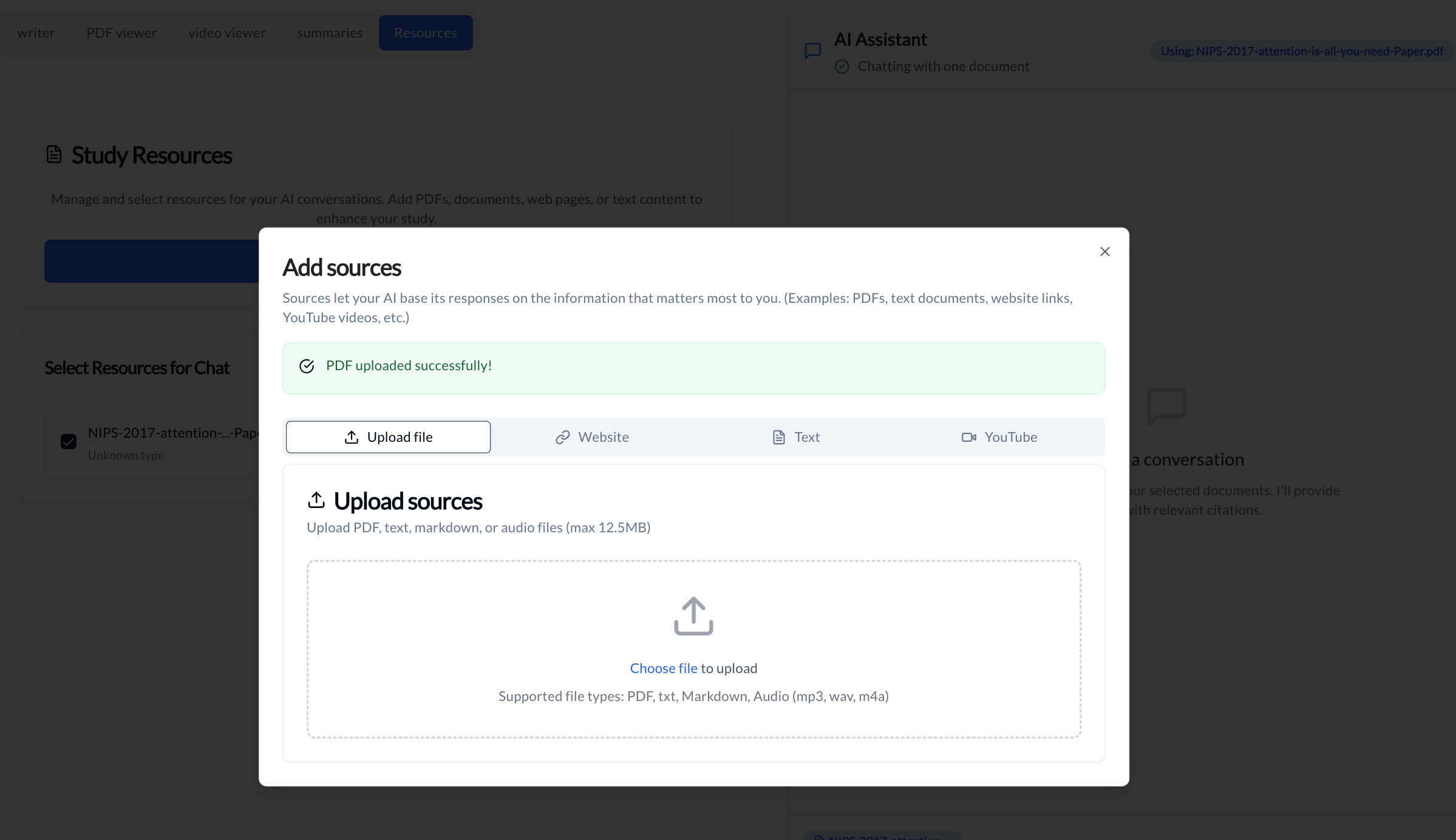Symbiont add resources dialog