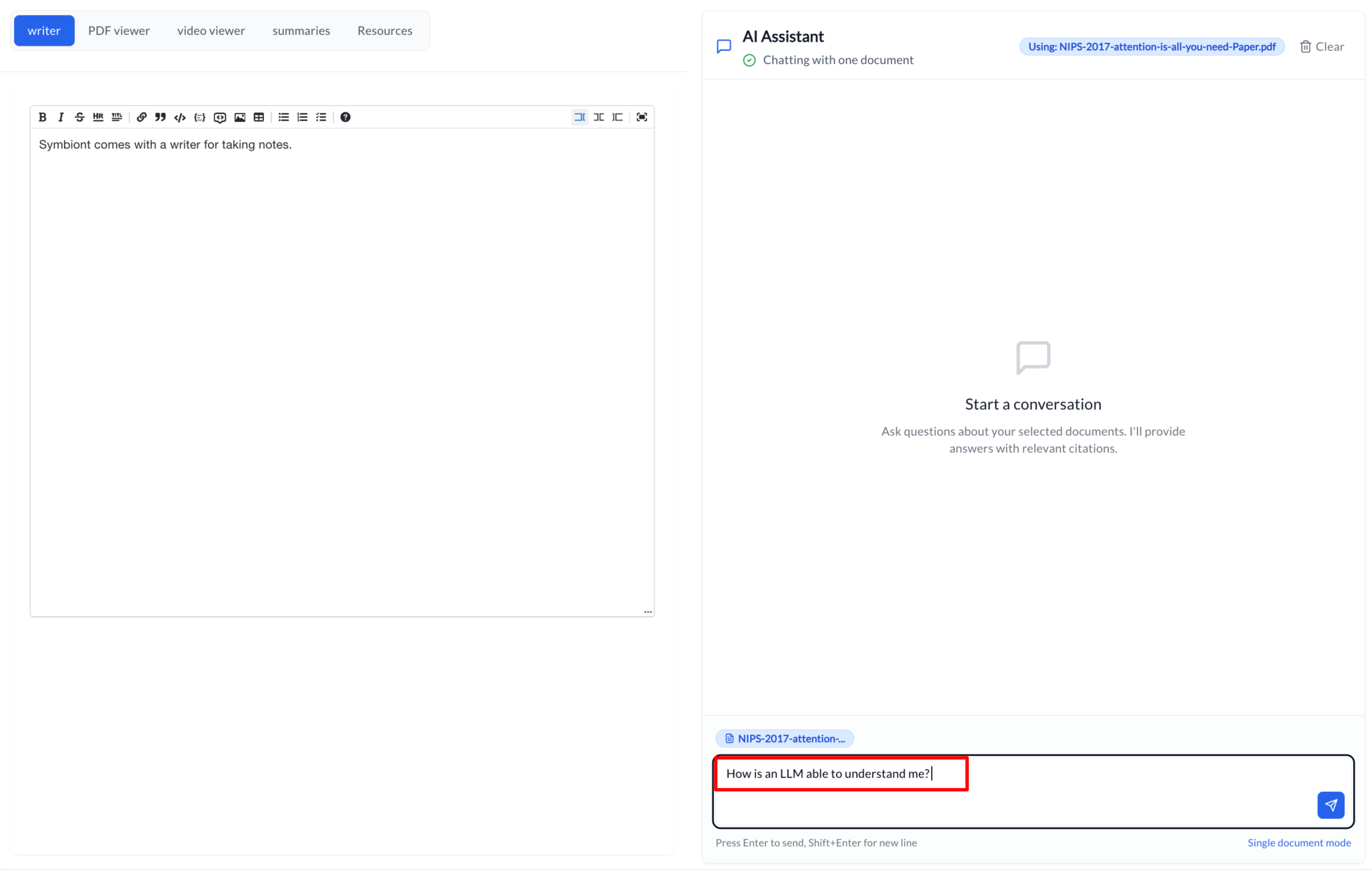 Symbiont ask question